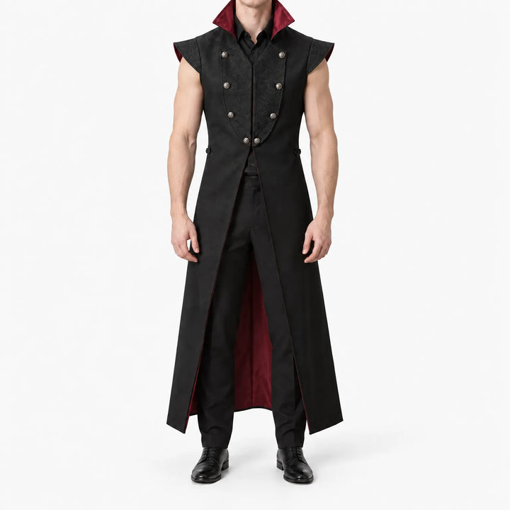 Long Sleeveless Gothic Vest - Vespera