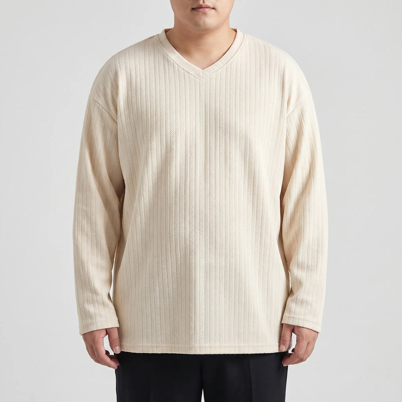 Loose Fit Long Sleeve V-Neck Tee - Steve