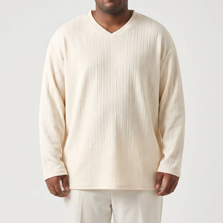 Loose Fit Long Sleeve V-Neck Tee - Steve