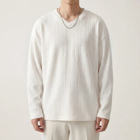 Loose Fit Long Sleeve V-Neck Tee - Steve