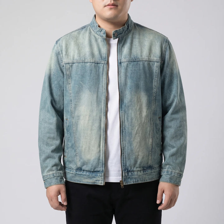 Loose Fit Zip-Up Denim Jacket - Dean