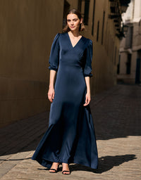 Lustrous Midnight Blue Maxi Dress - Alyssa