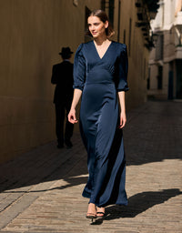 Lustrous Midnight Blue Maxi Dress - Alyssa