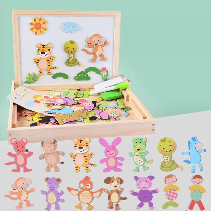 KreativBox magnetic game – fun learning with puzzle & drawing board