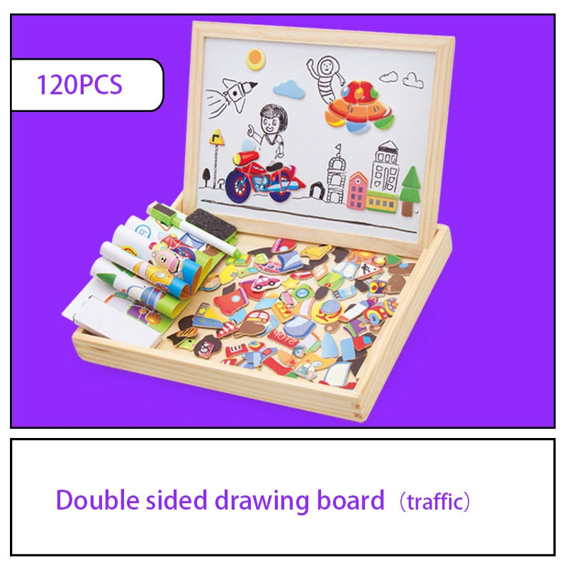 KreativBox magnetic game – fun learning with puzzle & drawing board