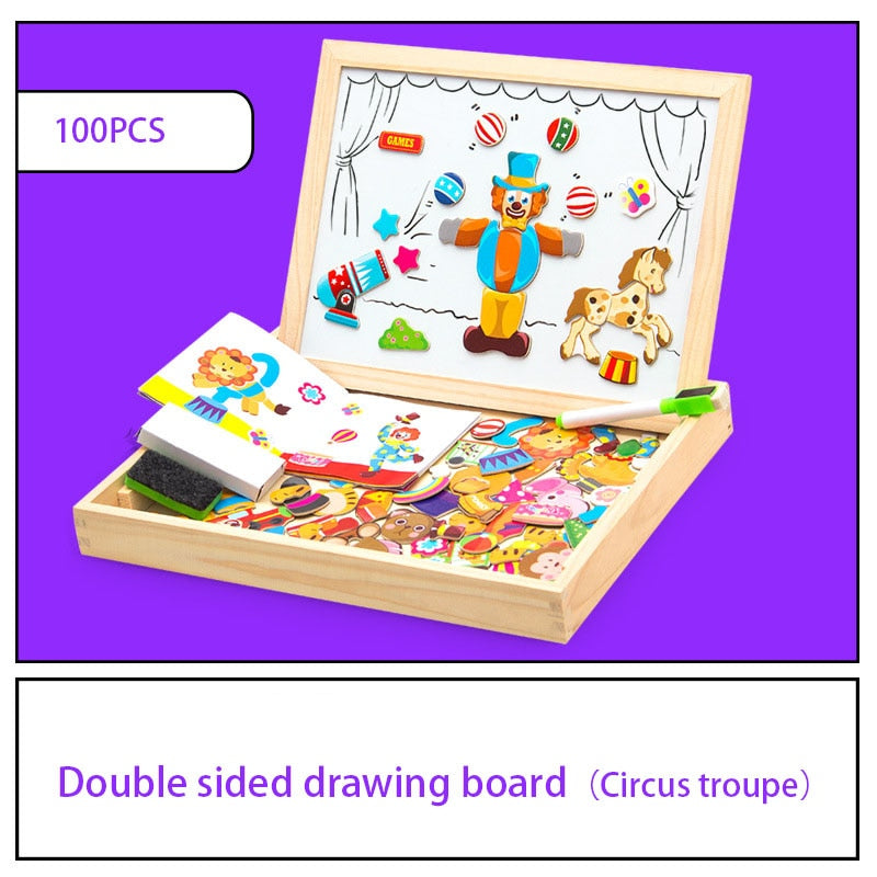 KreativBox magnetic game – fun learning with puzzle & drawing board
