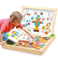 KreativBox magnetic game – fun learning with puzzle & drawing board