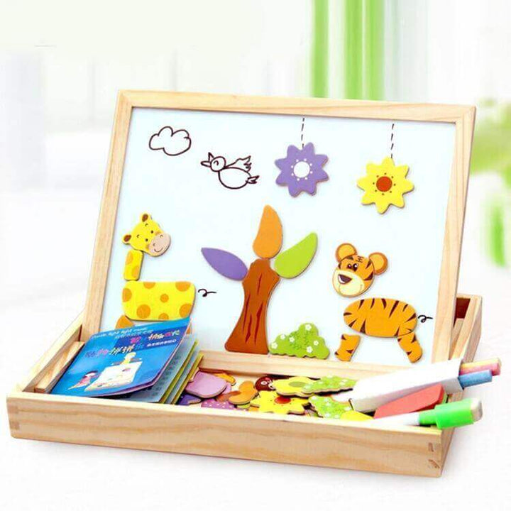 KreativBox magnetic game – fun learning with puzzle & drawing board