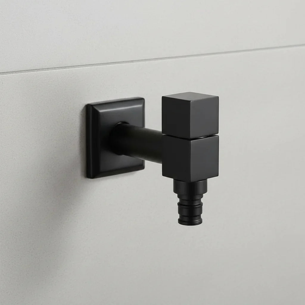 Matte Black Wall-Mounted Outdoor Tap - Valvara