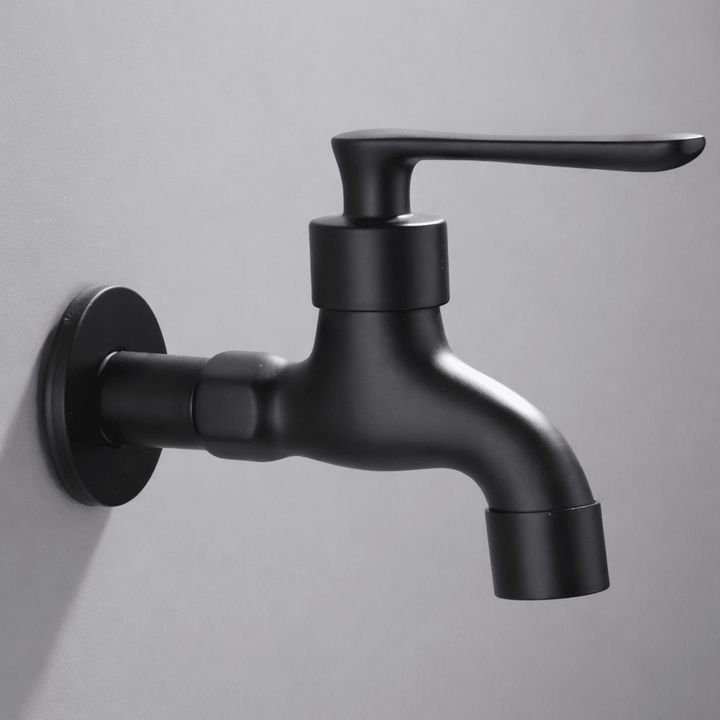 Matte Black Wall-Mounted Outdoor Tap - Valvara