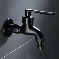 Matte Black Wall-Mounted Outdoor Tap - Valvara