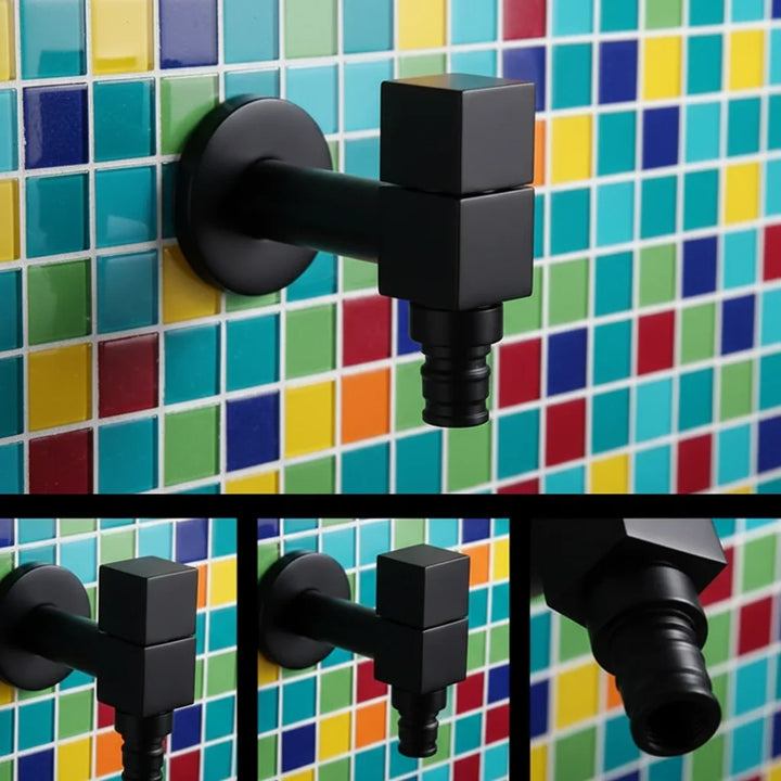 Matte Black Wall-Mounted Outdoor Tap - Valvara