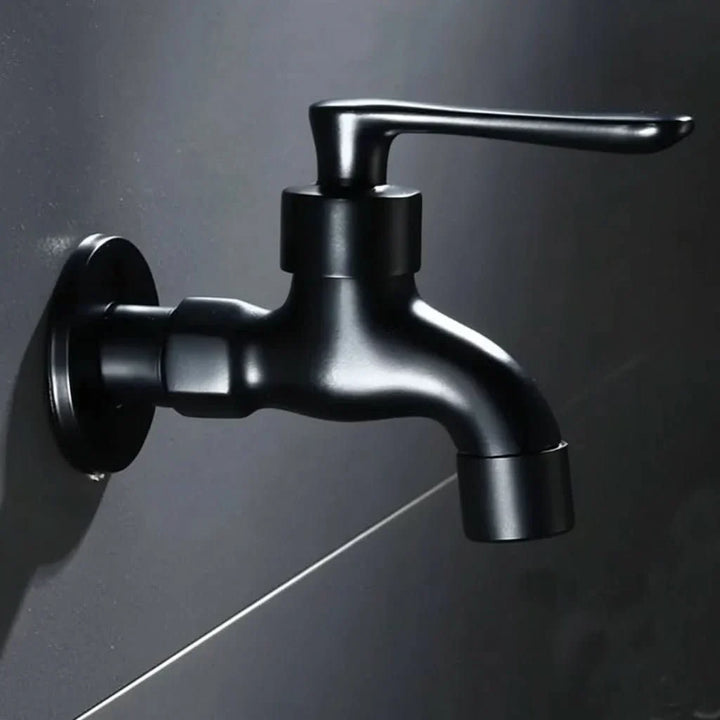 Matte Black Wall-Mounted Outdoor Tap - Valvara