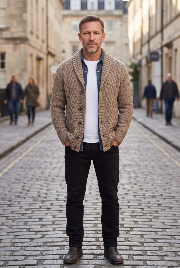 Men's Chunky Knit Cardigan - Julian