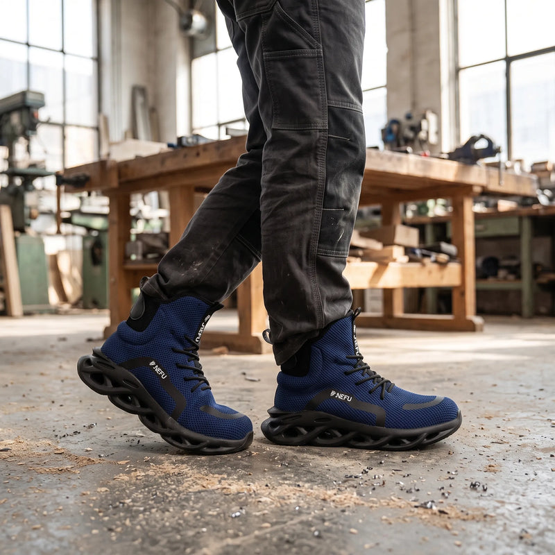 Men's Cushioned Safety Work Boots for Long Shifts