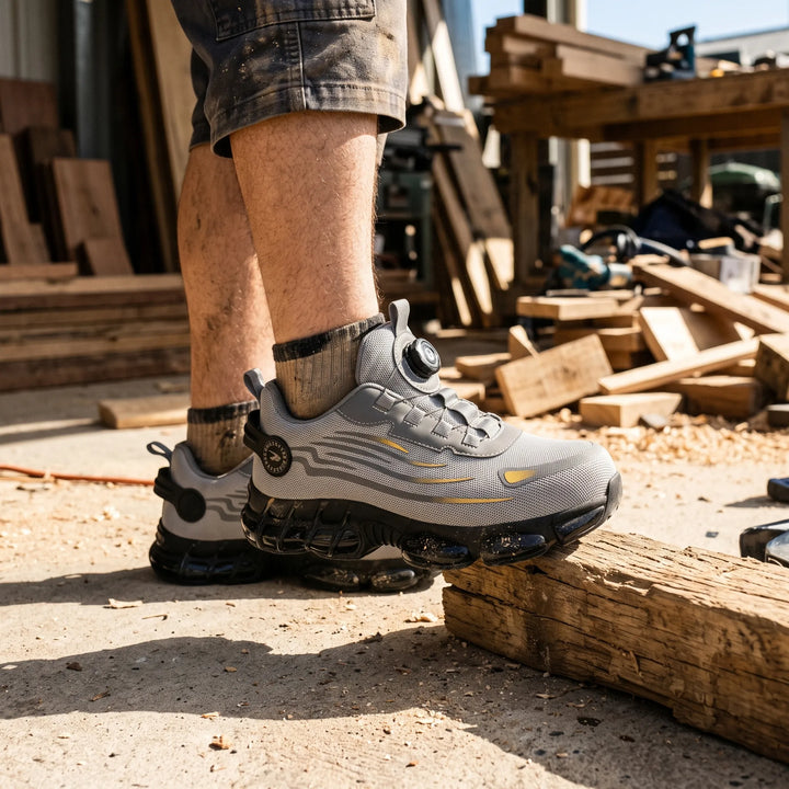 Men's Flexible Rubber Sole Work Shoes