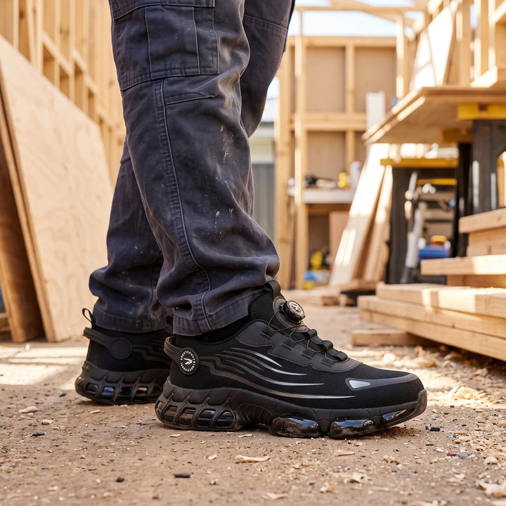Men's Flexible Rubber Sole Work Shoes