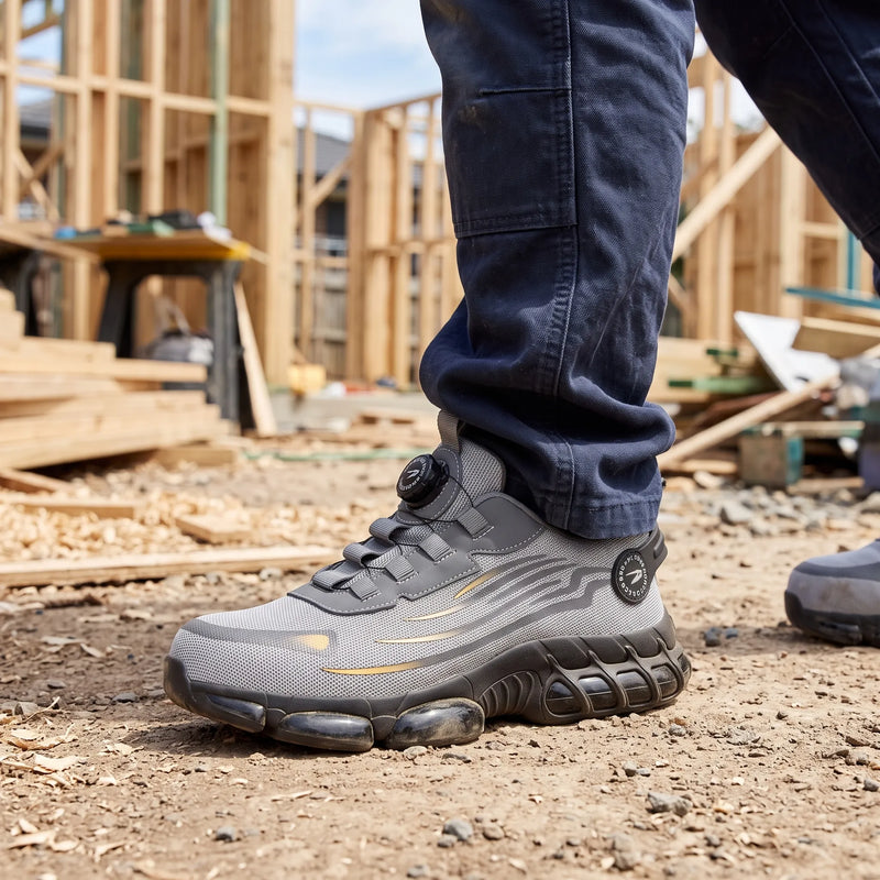 Men's Flexible Rubber Sole Work Shoes