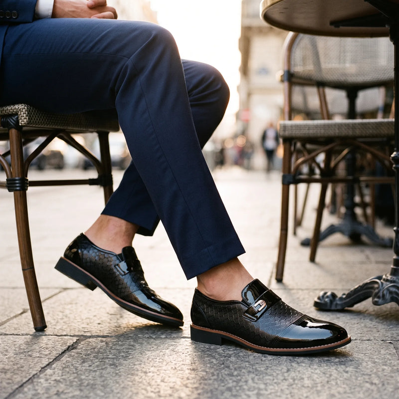 Men's Italian Leather Business Shoes for Office Wear