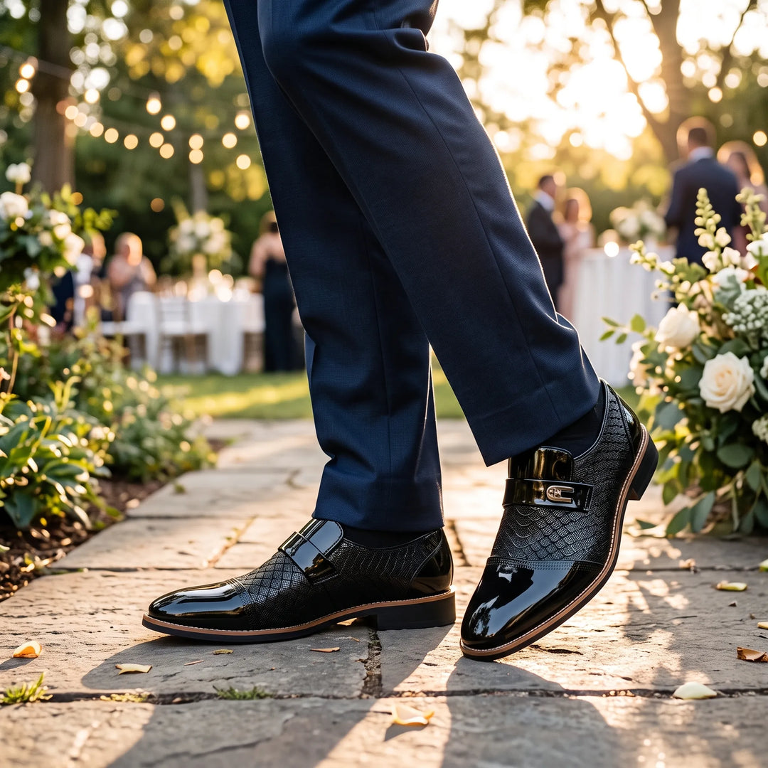 Men's Italian Leather Wedding Shoes for Formal Occasions