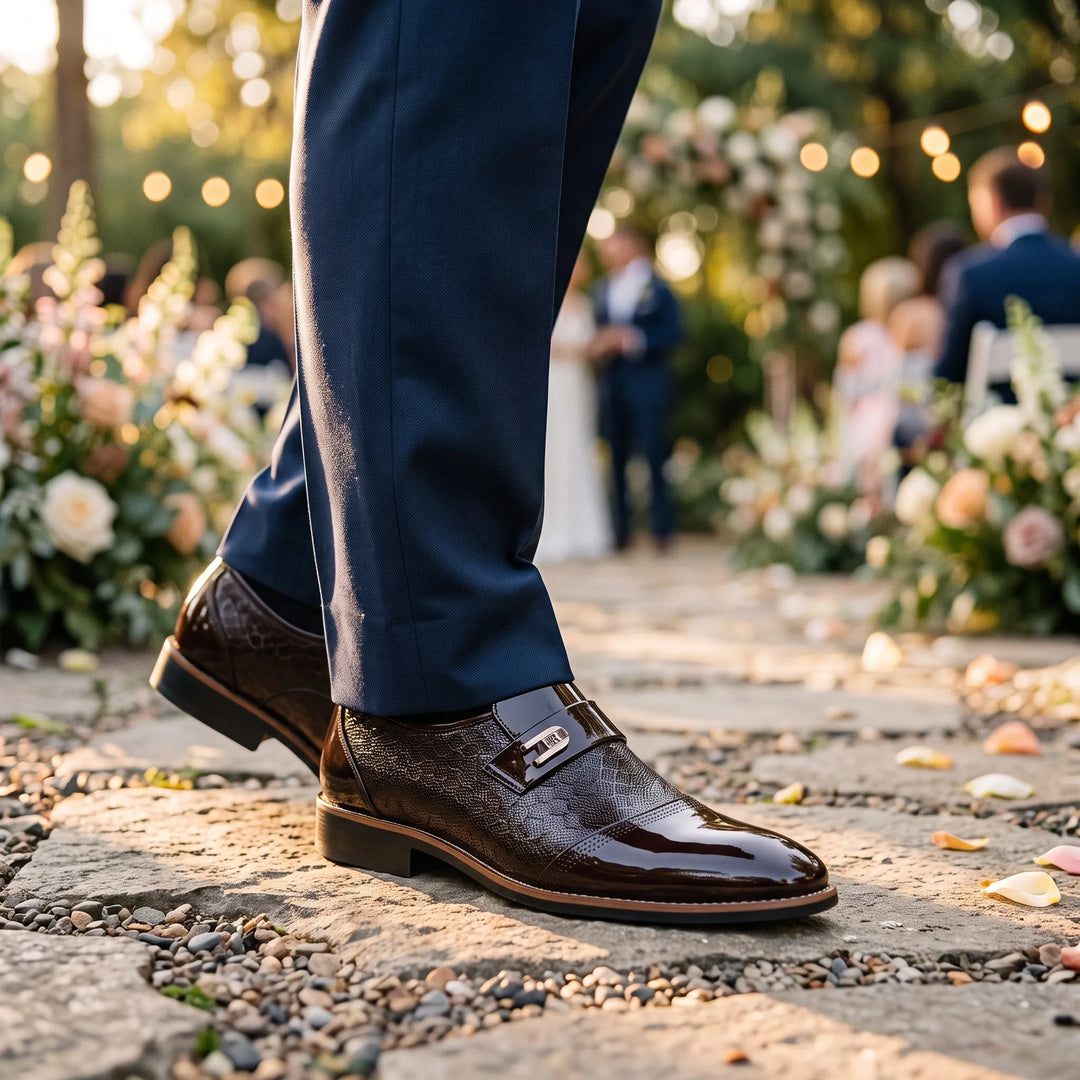 Men's Italian Leather Wedding Shoes for Formal Occasions