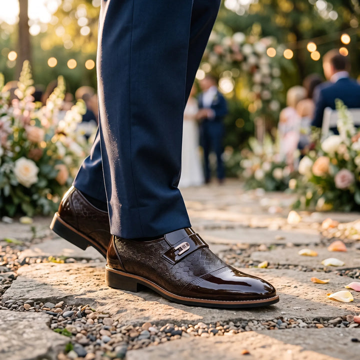 Men's Italian Leather Wedding Shoes for Formal Occasions
