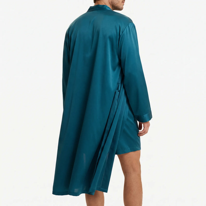 Men's Patterned Trim Robe Set - Chad
