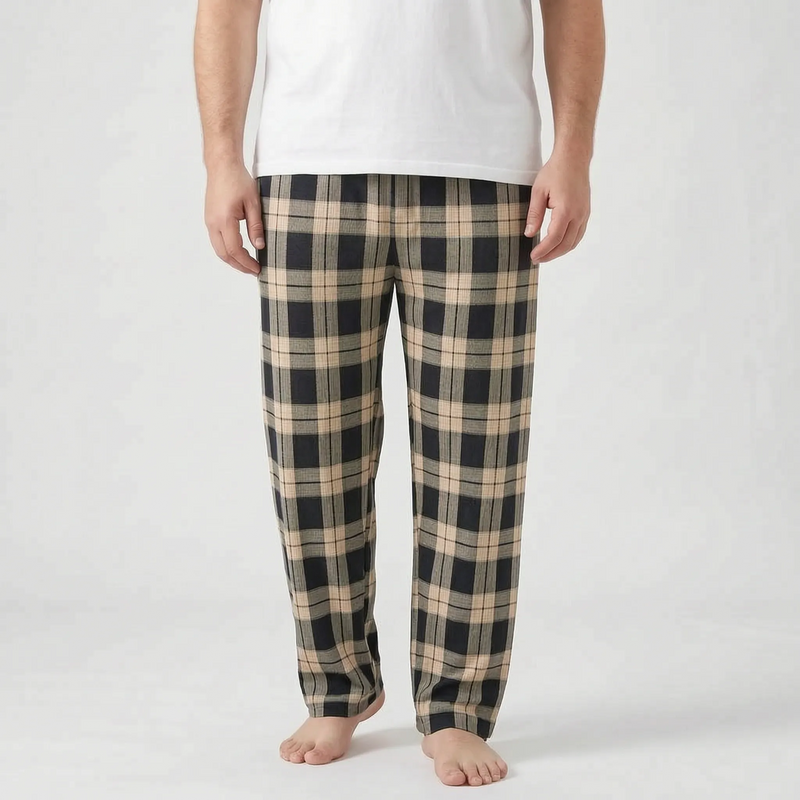Mens Checked Pyjama Bottoms - Caleb