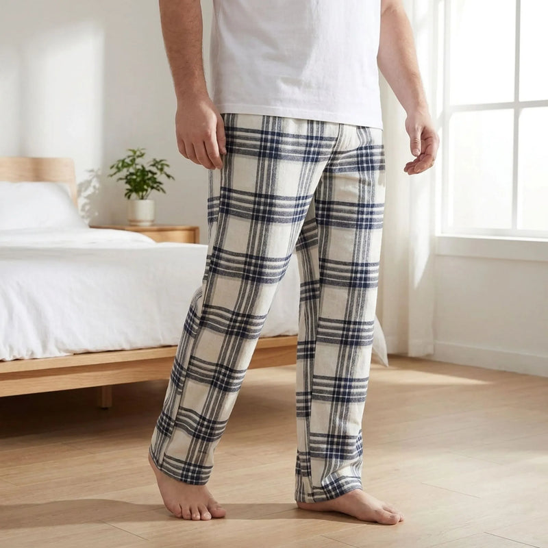 Mens Checked Pyjama Bottoms - Caleb