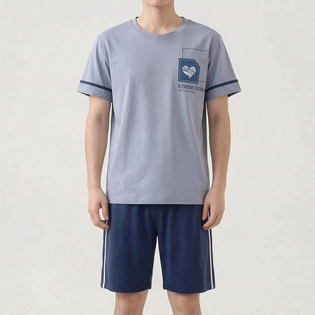 Mens Shorts And T Shirt Pyjama Set - Todd