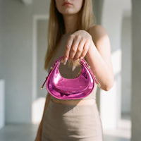 Metallic Half Moon Female Handbag - Lunari