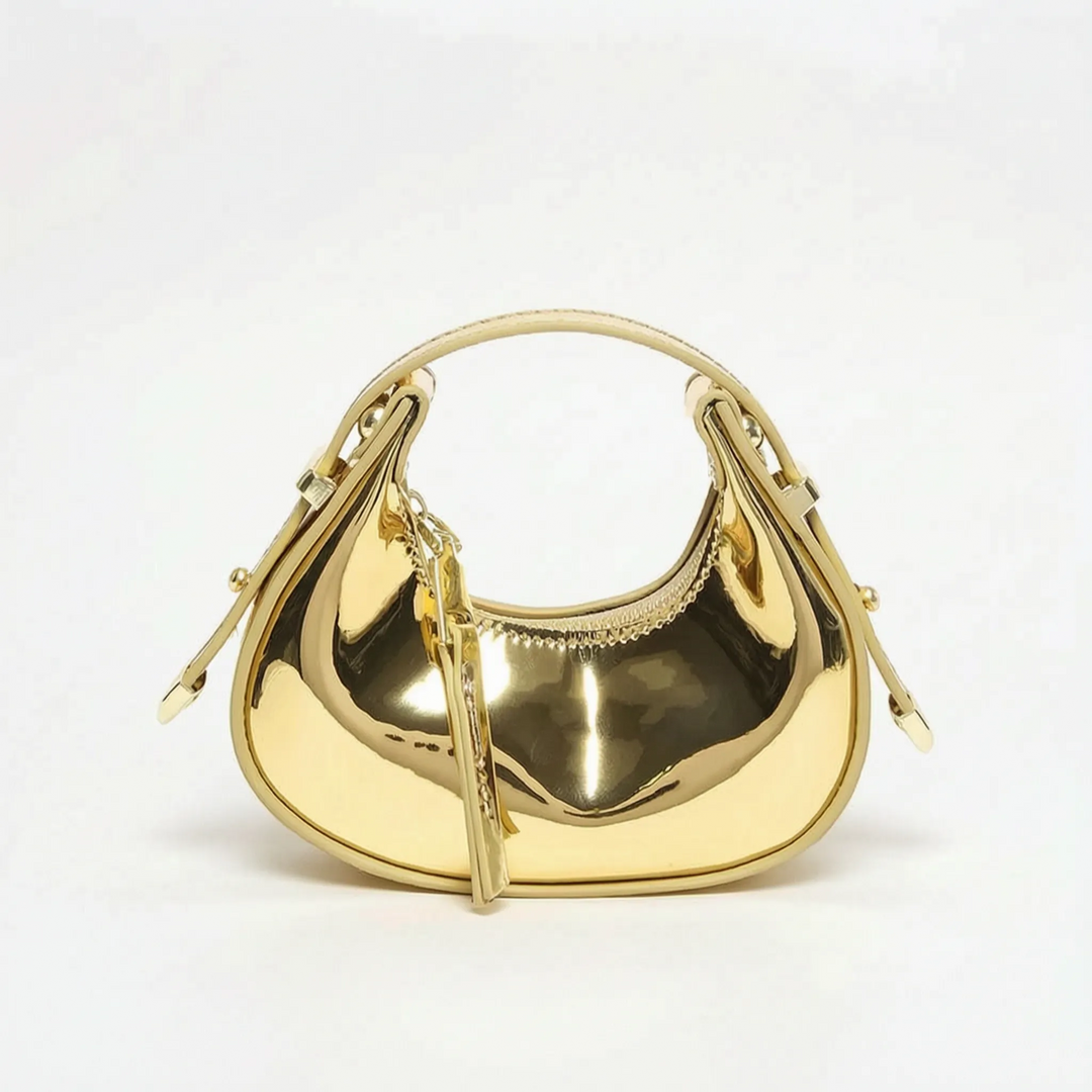 Metallic Half Moon Female Handbag - Lunari