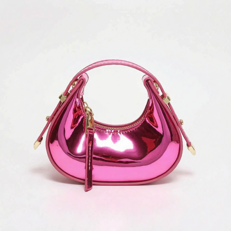 Metallic Half Moon Female Handbag - Lunari