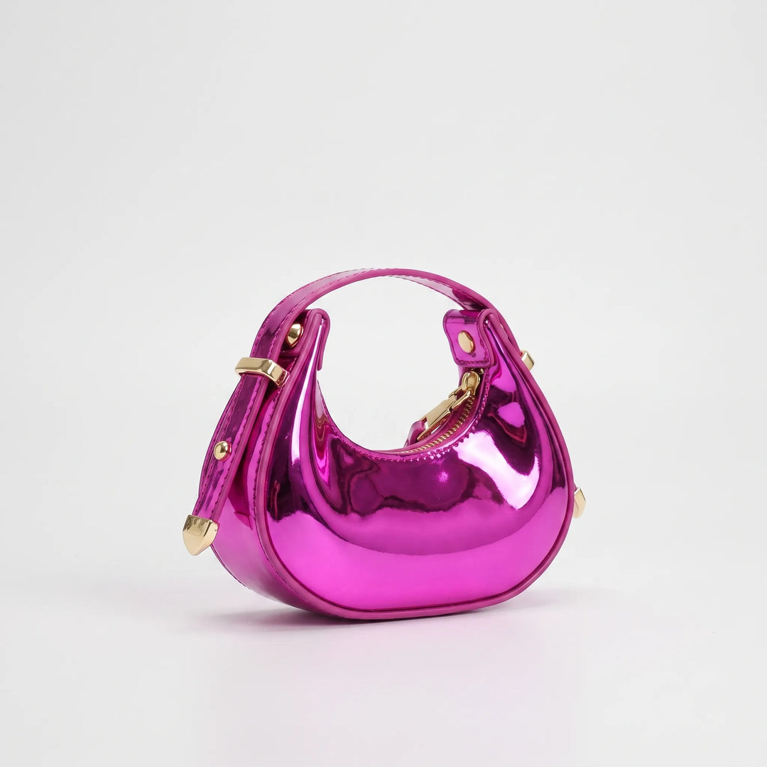 Metallic Half Moon Female Handbag - Lunari