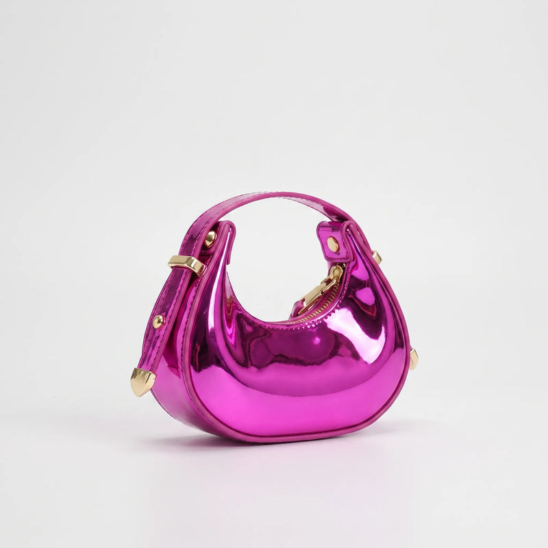 Metallic Half Moon Female Handbag - Lunari