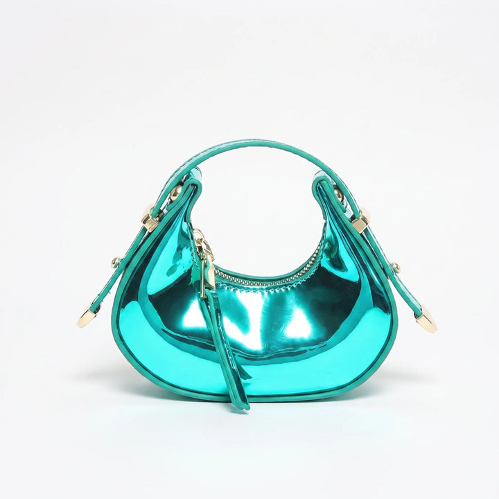 Metallic Half Moon Female Handbag - Lunari
