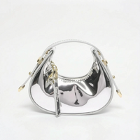 Metallic Half Moon Female Handbag - Lunari