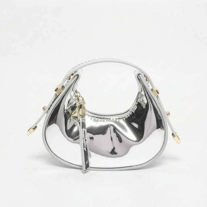 Metallic Half Moon Female Handbag - Lunari