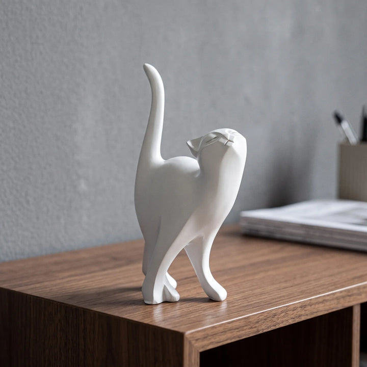 Minimalist Geometric Cat Figurine - Purrform