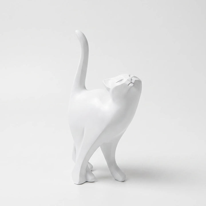 Minimalist Geometric Cat Figurine - Purrform