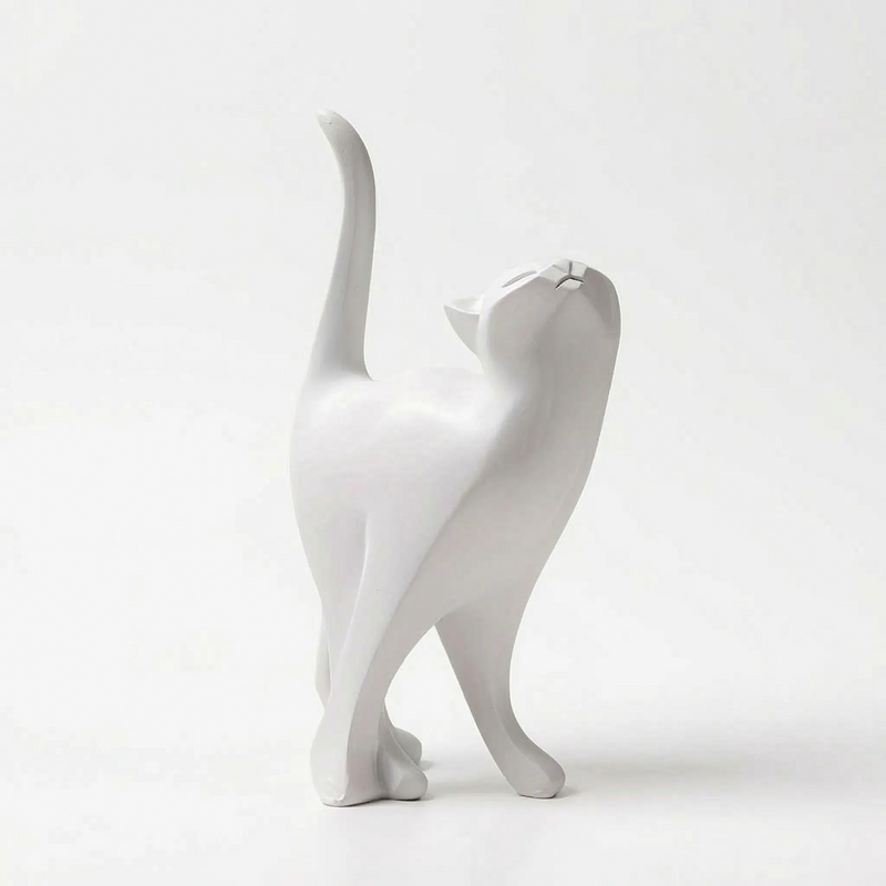 Minimalist Geometric Cat Figurine - Purrform