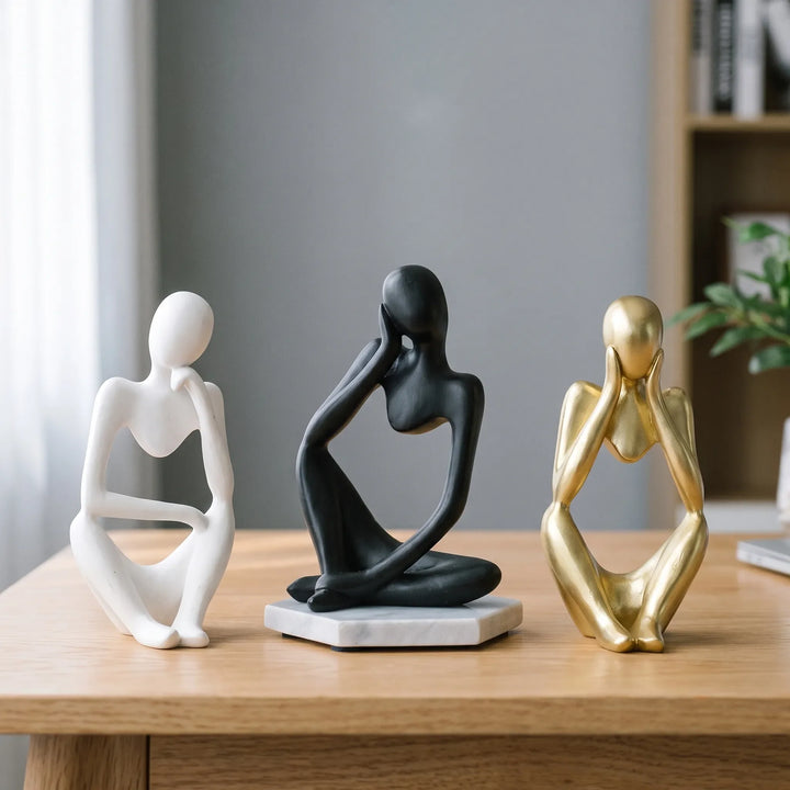 Modern Abstract Thinking Figure Sculpture - Penseo