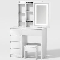 Modern White Makeup Vanity Table - Luminia
