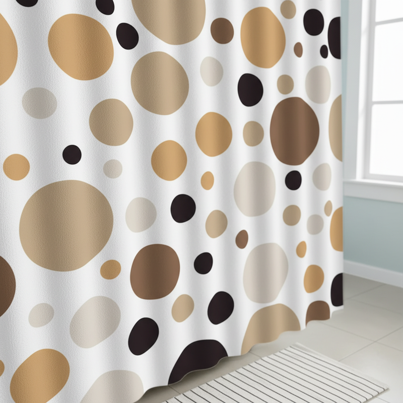 Modernes Geometrisches Duschvorhang Set - RippleDot