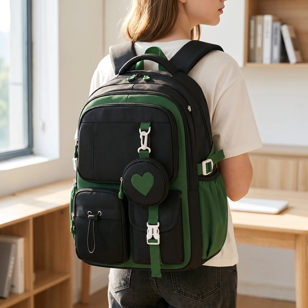 Multi-Compartment Geometric Patterned Rucksack - Kinetox