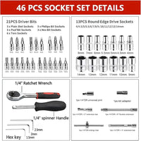Multi-Piece Ratchet And Socket Set - Torquix