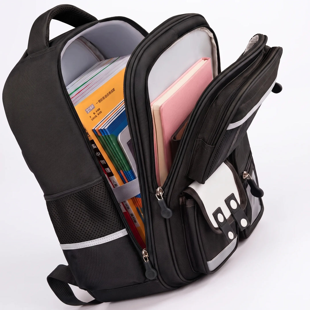 Multi-Pocket Capybara Themed School Rucksack - Viyora