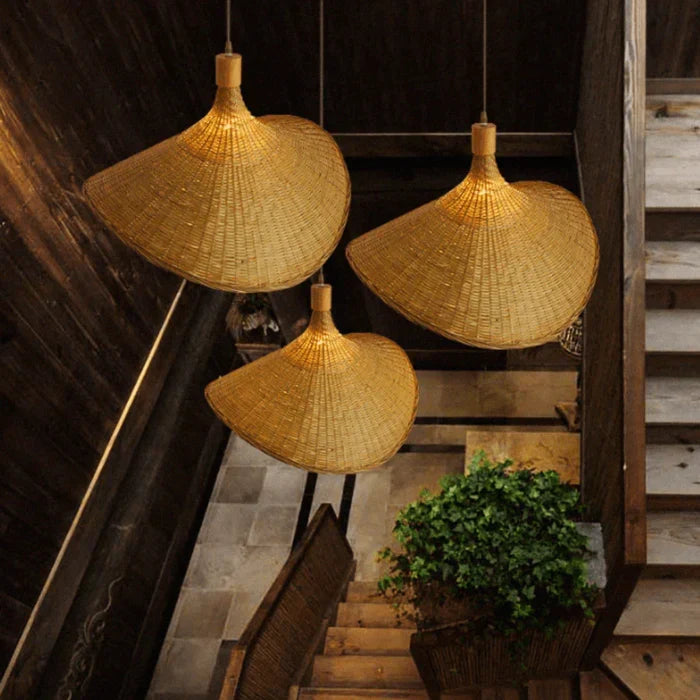 Natural Woven Reed Pendant Light for Dining Rooms