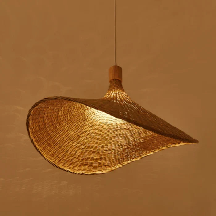 Natural Woven Reed Pendant Light for Hallways & Entryways