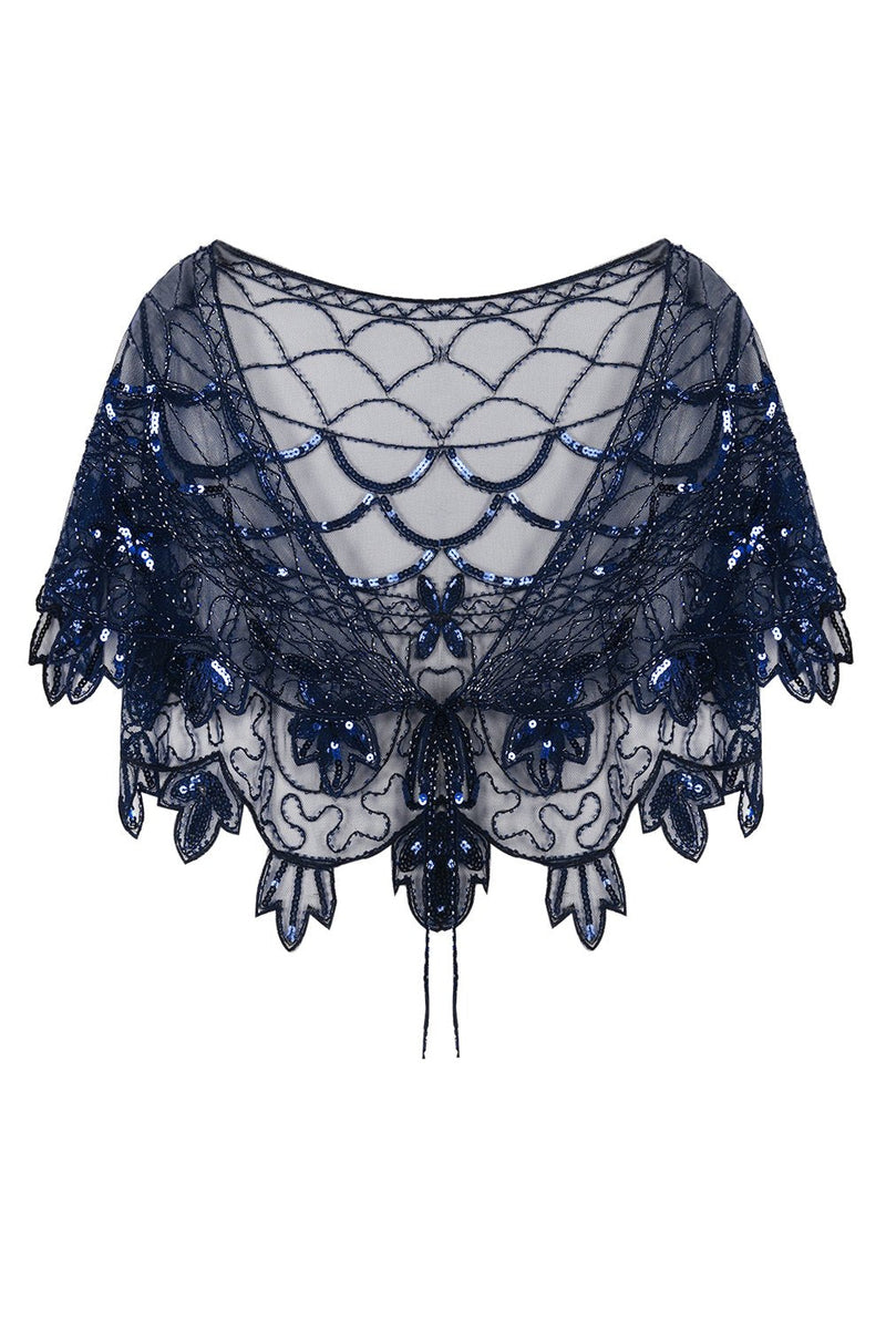 Navy Blue Sequin Bolero - Celia